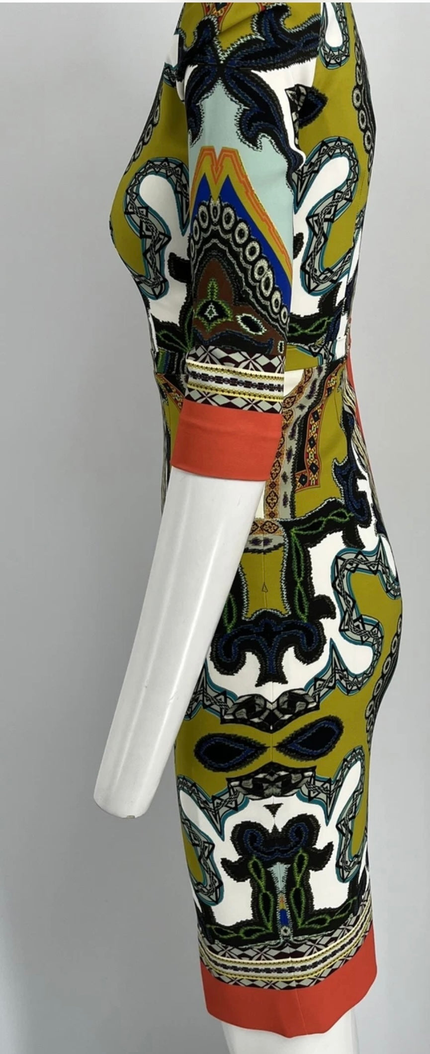 ETRO MILANO Multicolor V-Neck Sheath Dress - Sz. 40 (New w/tags)