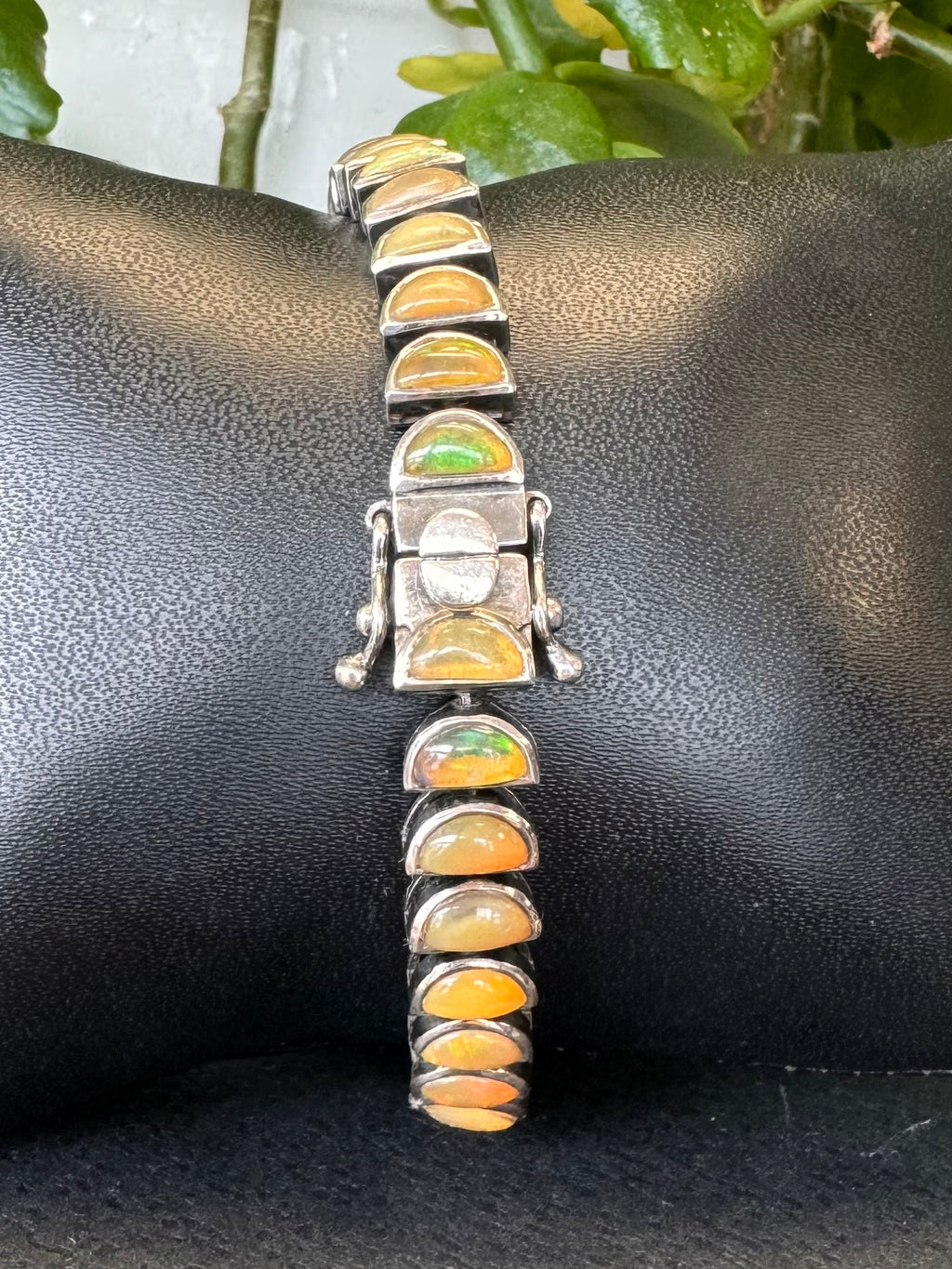 NAKARD Sterling Silver Ethiopian Opal Tennis Bracelet