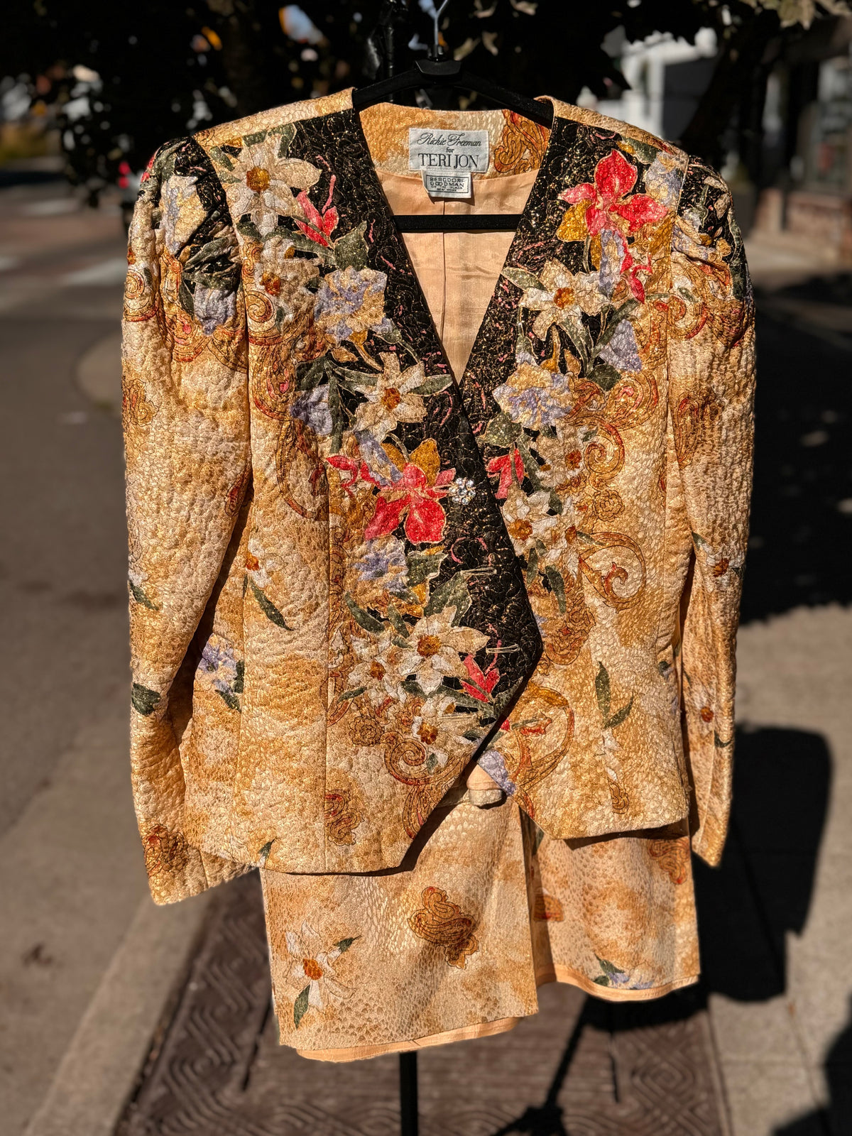 Rickie Freeman for TERI JON Multi-Color Vintage Skirt Suit Sz. 12