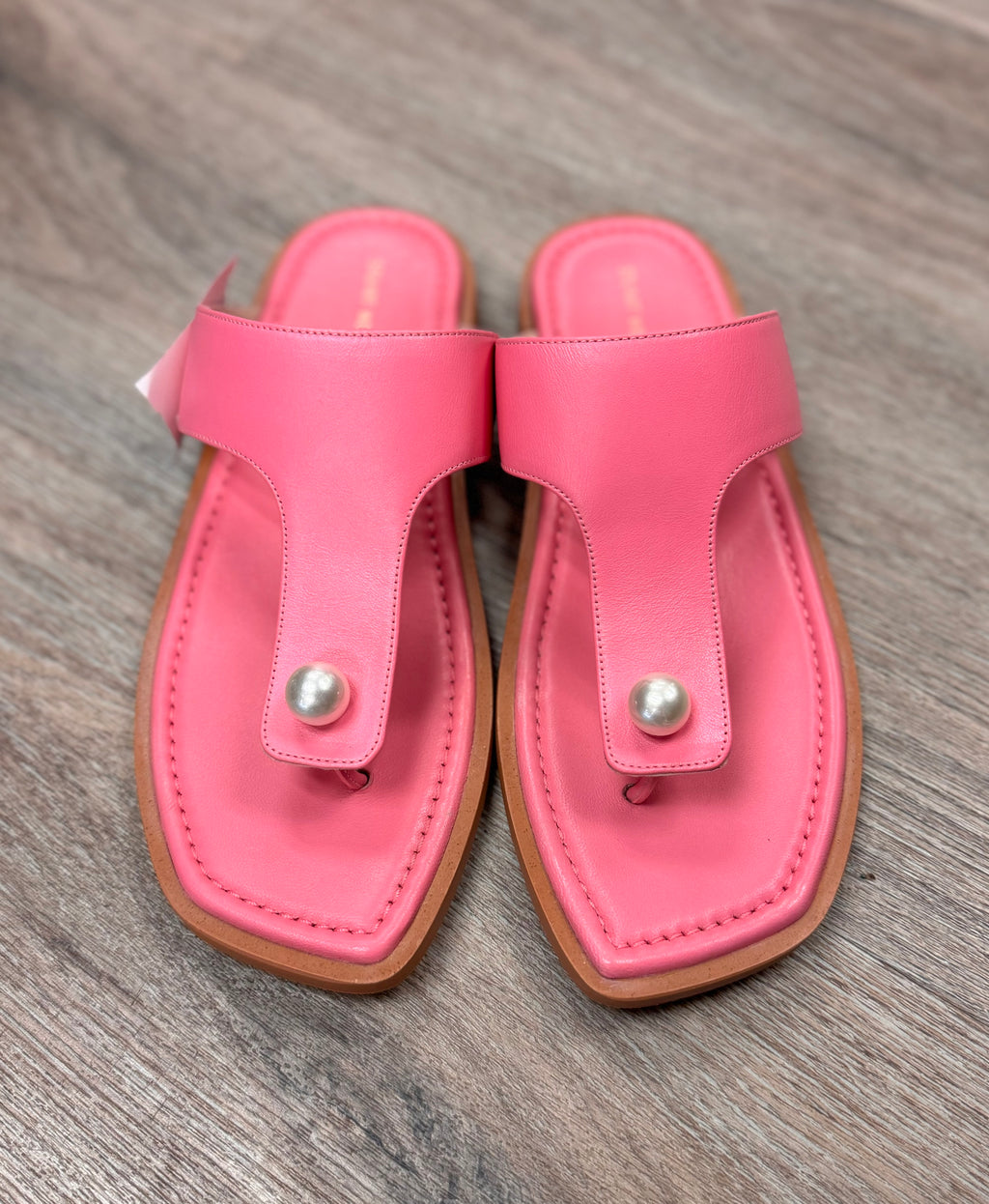 STUART WEITZMAN Pink Pearl Goldie Thong Sandal Sz. 7 1/2