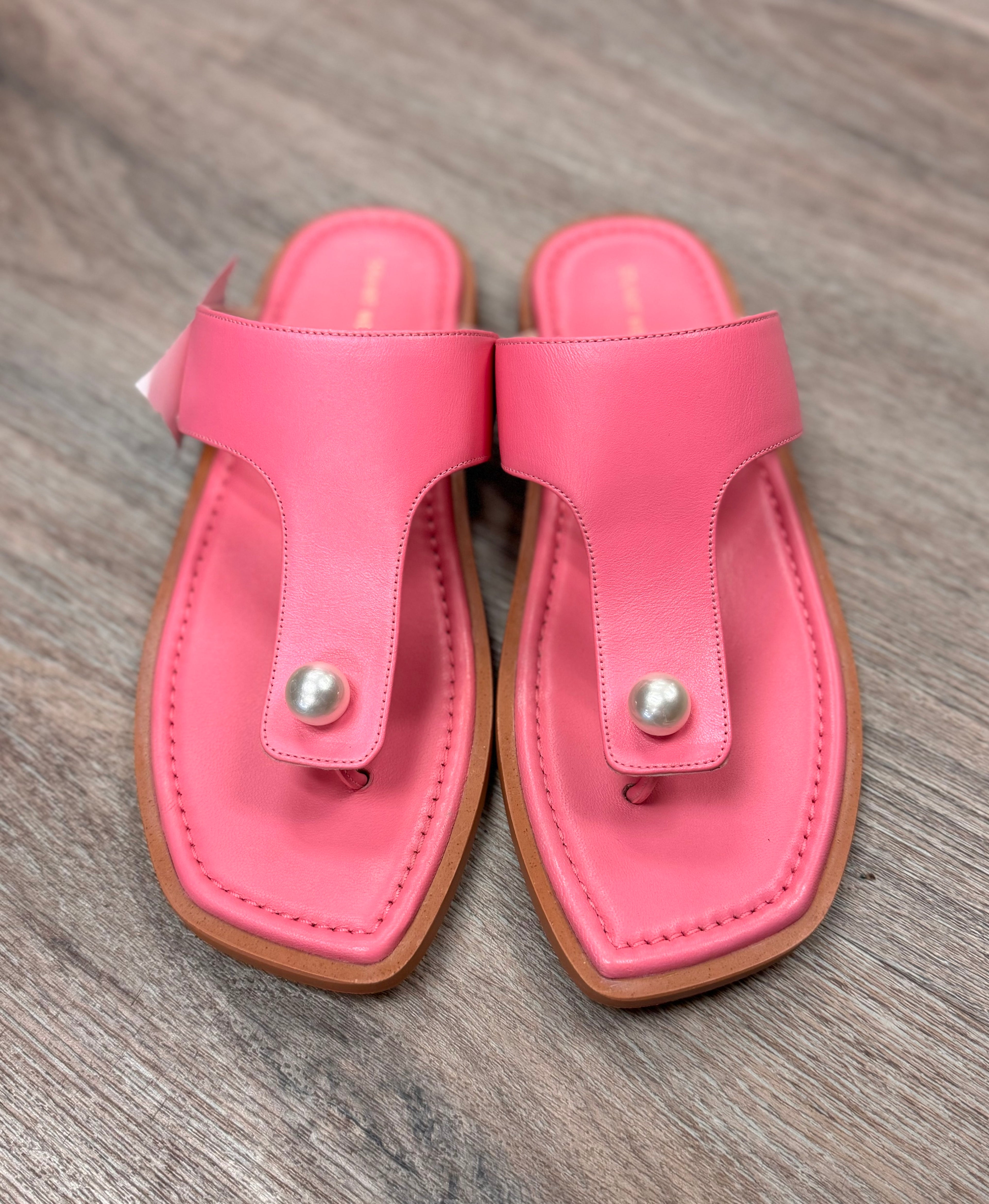 STUART WEITZMAN Pink Pearl Goldie Thong Sandal Sz. 7 1/2