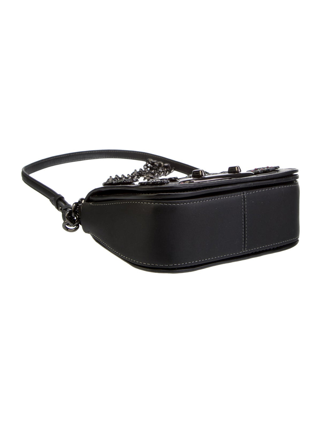 COACH 1941 Swagger Black Tea Rose Tooling Shoulder Bag