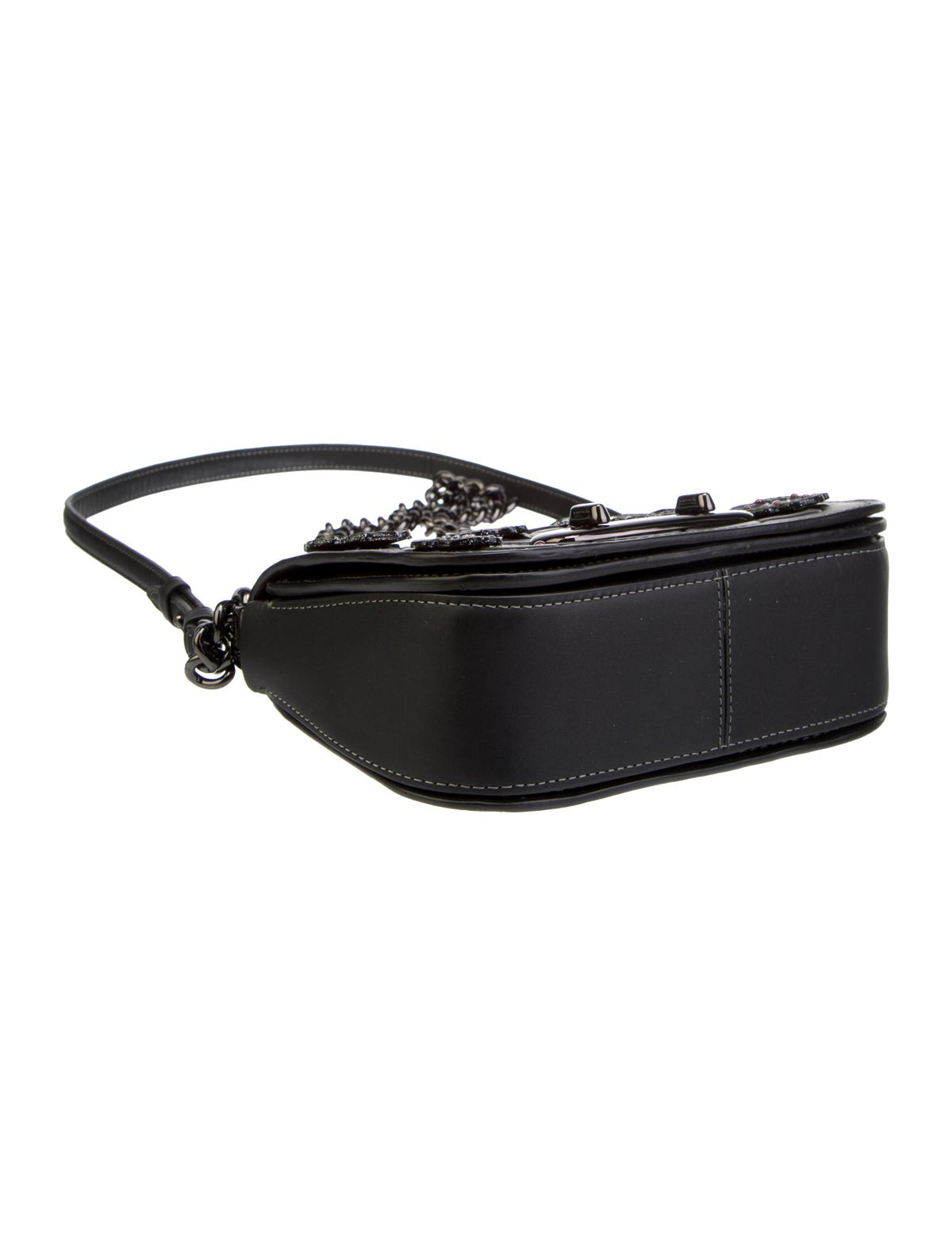 COACH 1941 Swagger Black Tea Rose Tooling Shoulder Bag
