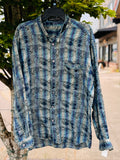 Vintage JHANE BARNES Blue & Grey Men’s Long Sleeve Button Up Shirt - Large