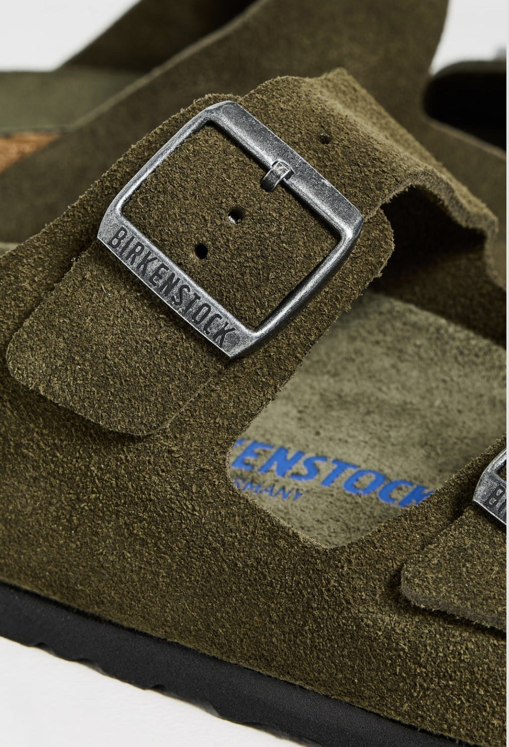 BIRKENSTOCK Green Suede Arizona Soft Footbed Sandals Sz. 38 NEW w/Box!