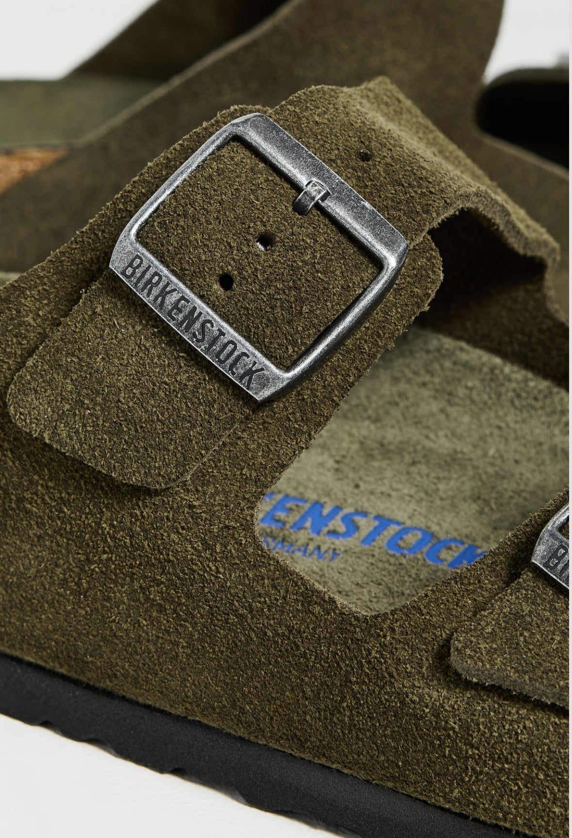 BIRKENSTOCK Green Suede Arizona Soft Footbed Sandals Sz. 38 NEW w/Box!