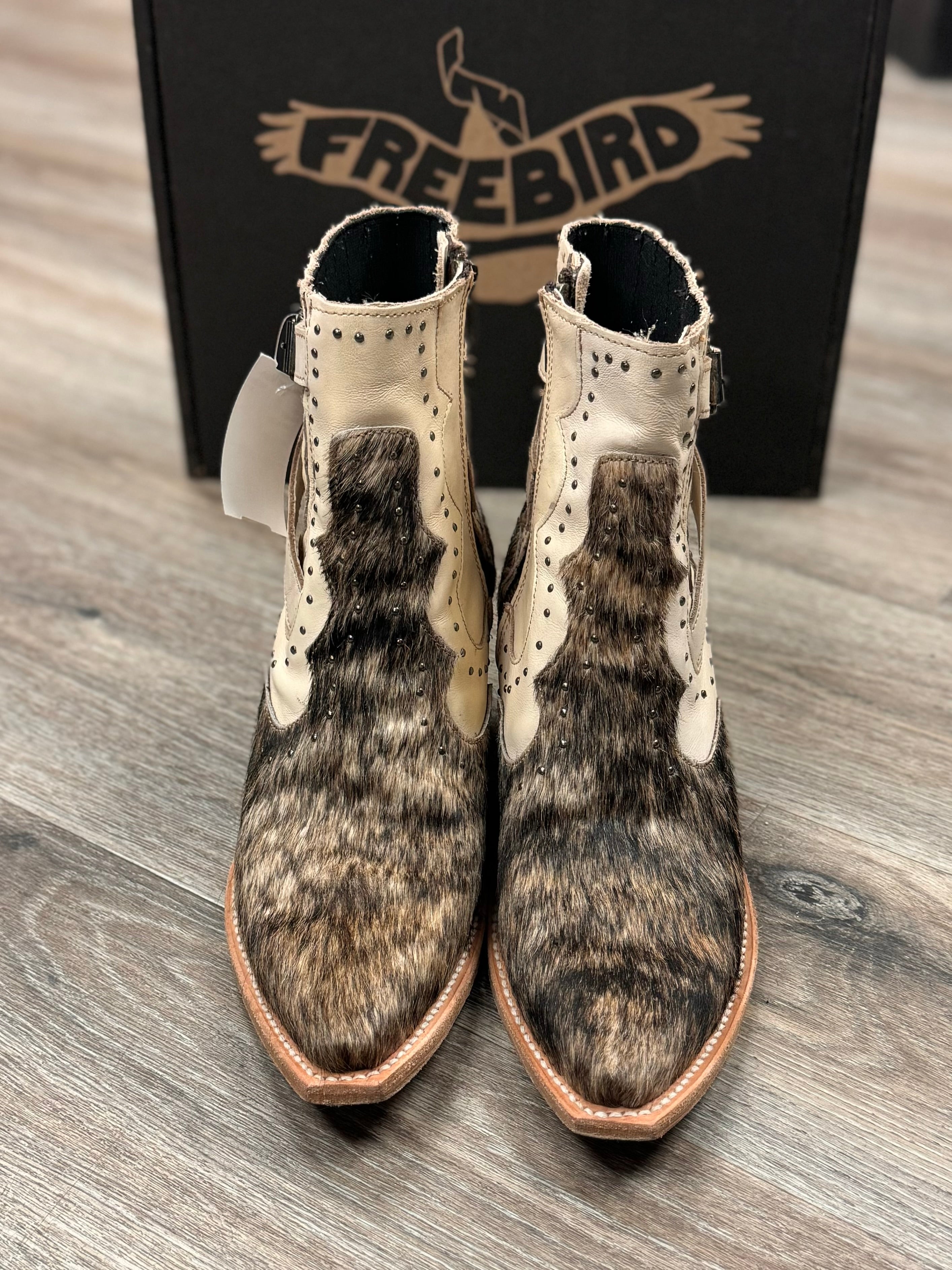 SOLD! FREEBIRD Morgan Leather Pony Hair Studded Ankle Boots Sz. 9 w/Box!