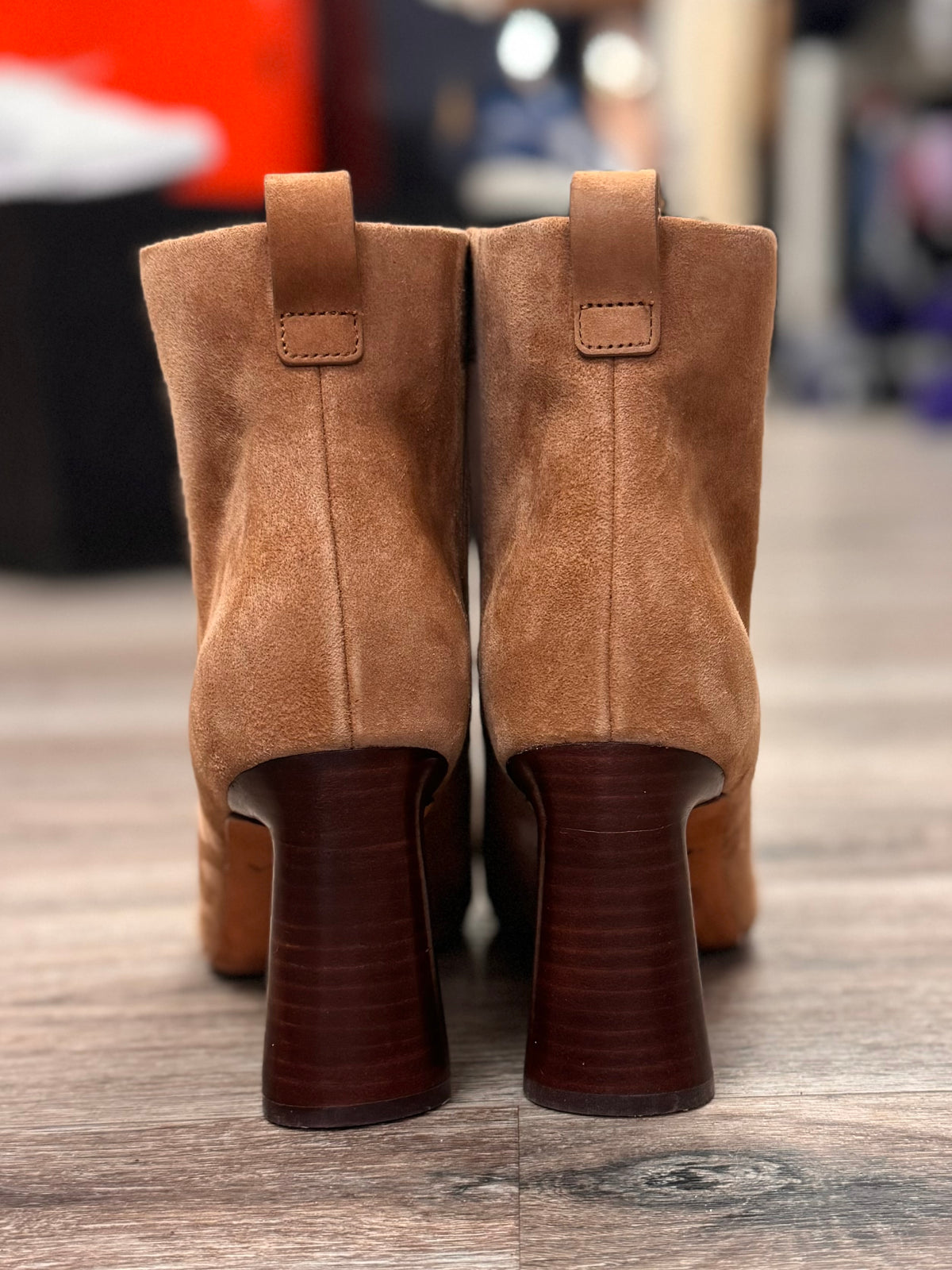 VINCE. Suede Heeled Ankle Boots Sz. 38.5 / 8