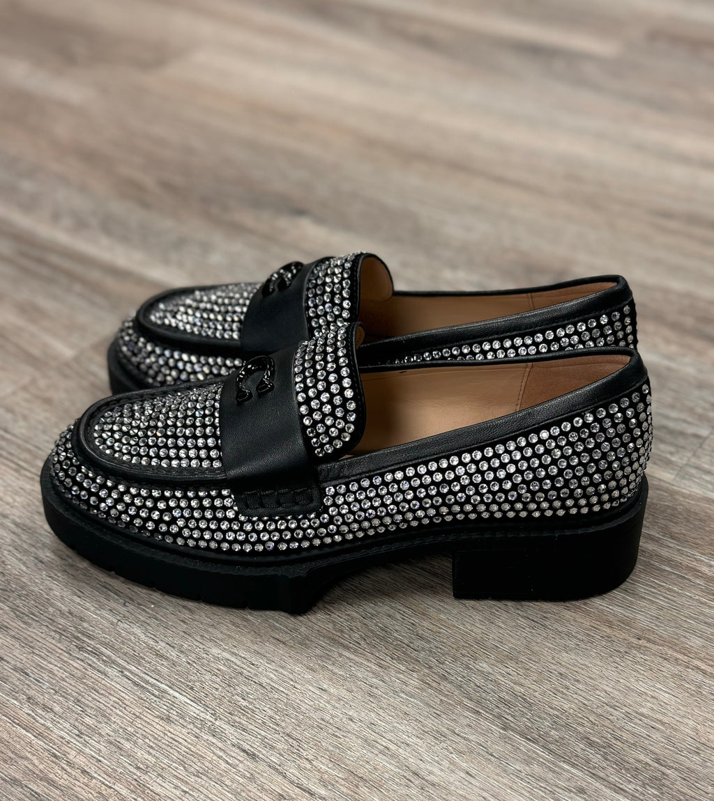 COACH Black Leah Crystal Platform Loafer Sz. 8 1/2