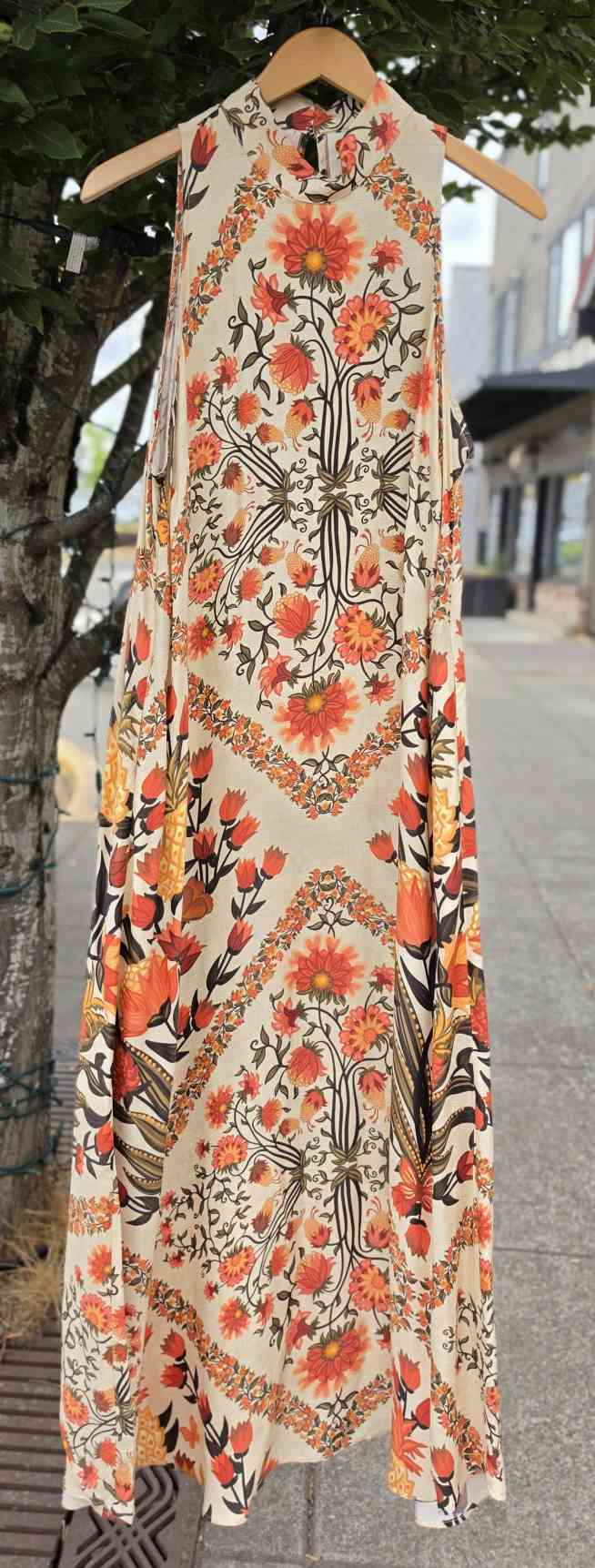 FARM RIO Halter Maxi Folkloric Floral Dress Sz. 1X