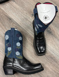 ARIAT Doll Baby Floral Suede & Embossed Leather Boots Sz. 8 1/2