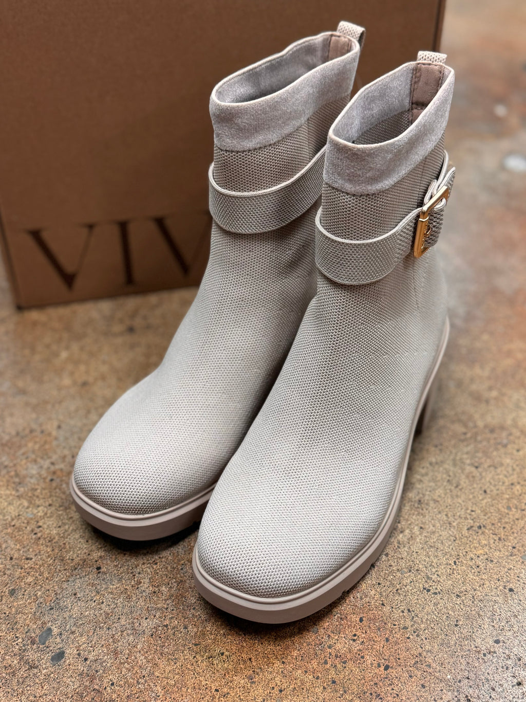 VIVAIA Gisella Almond Ankle Buckle Boots New w/Box Sz. 8 1/2