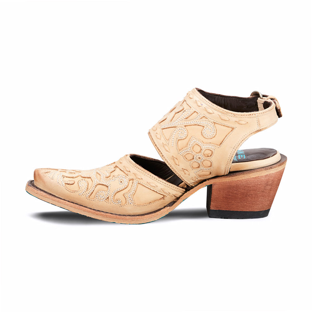 LANE Leather Floral Robin Slingback Mule Sz. 7 1/2