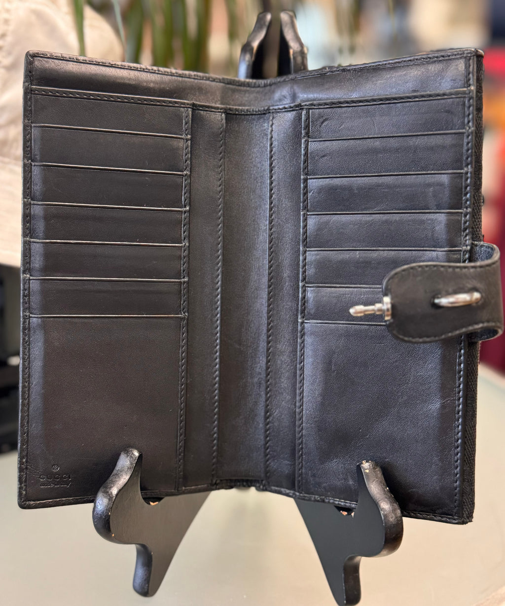 GUCCI 90s Vintage Black GG Canvas Jacket Wallet