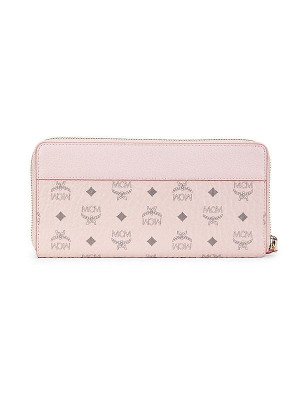 MCM Pink Monogram Leather Zip Around Wallet NEW w/Tags!