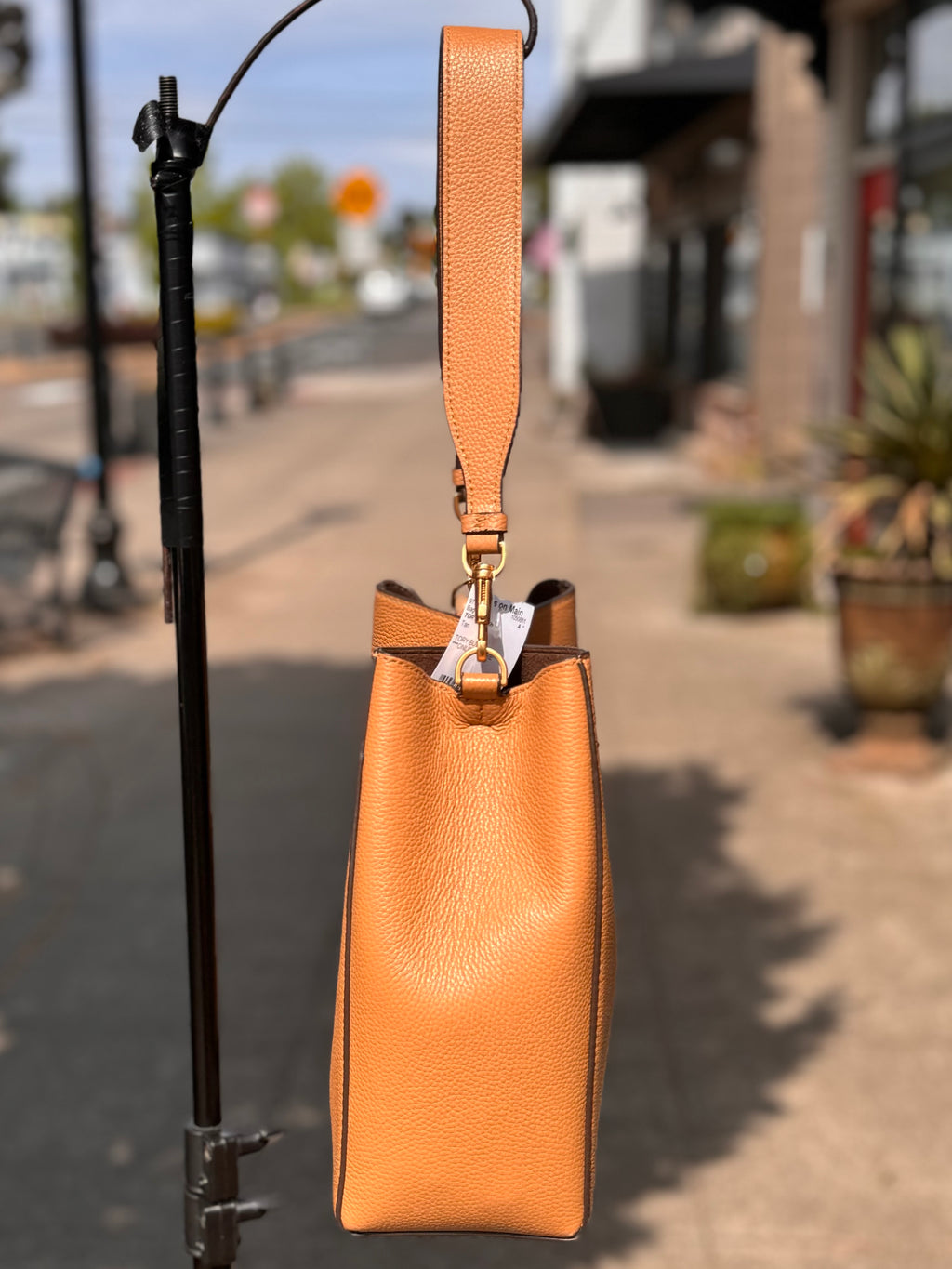 TORY BURCH Brown Leather McGraw Bucket Shoulder Bag