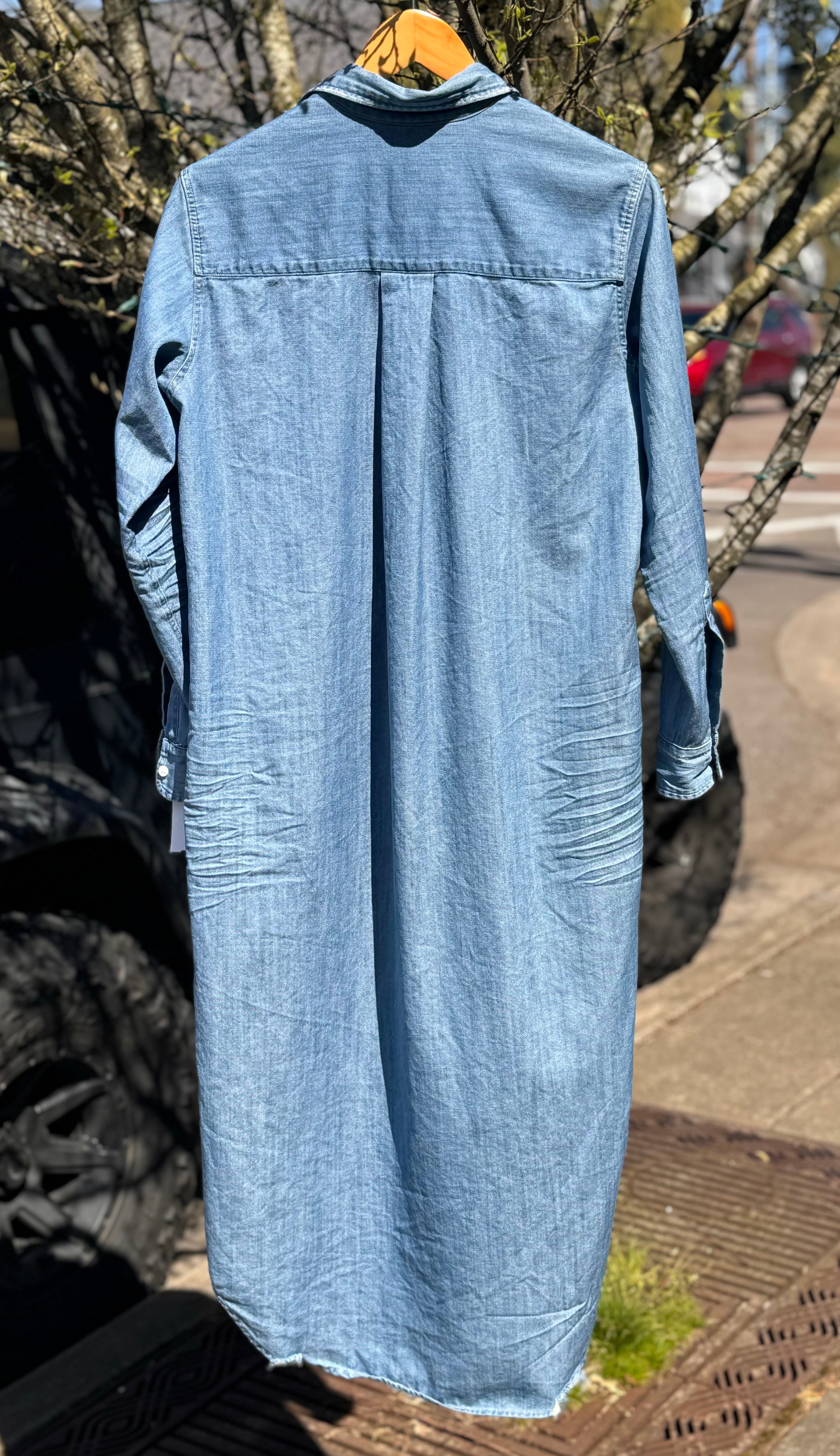 FRANK & EILEEN Rory Denim Print Button Up Maxi Dress Sz. XS