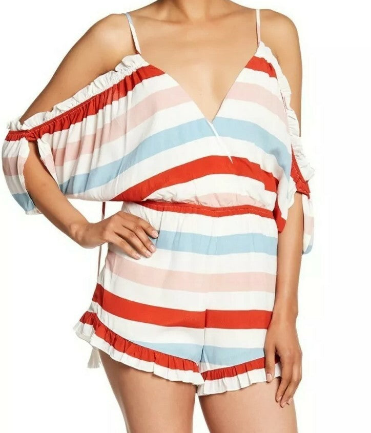 Lovers + FRIENDS Striped Malia Ruffle Jumper X-Small