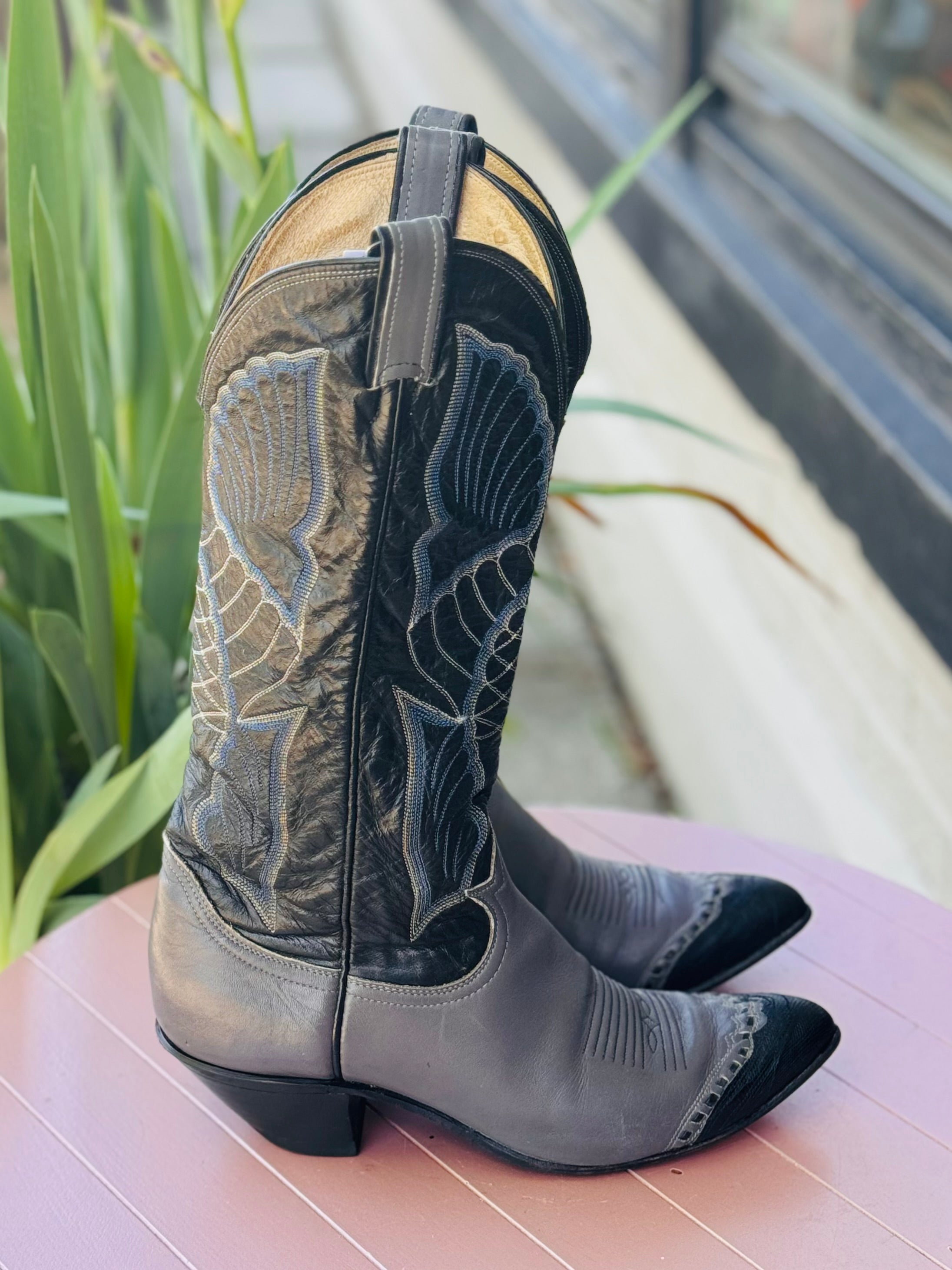Tony Lama Black Leather Areli Western Boots Sz. 7 1/2