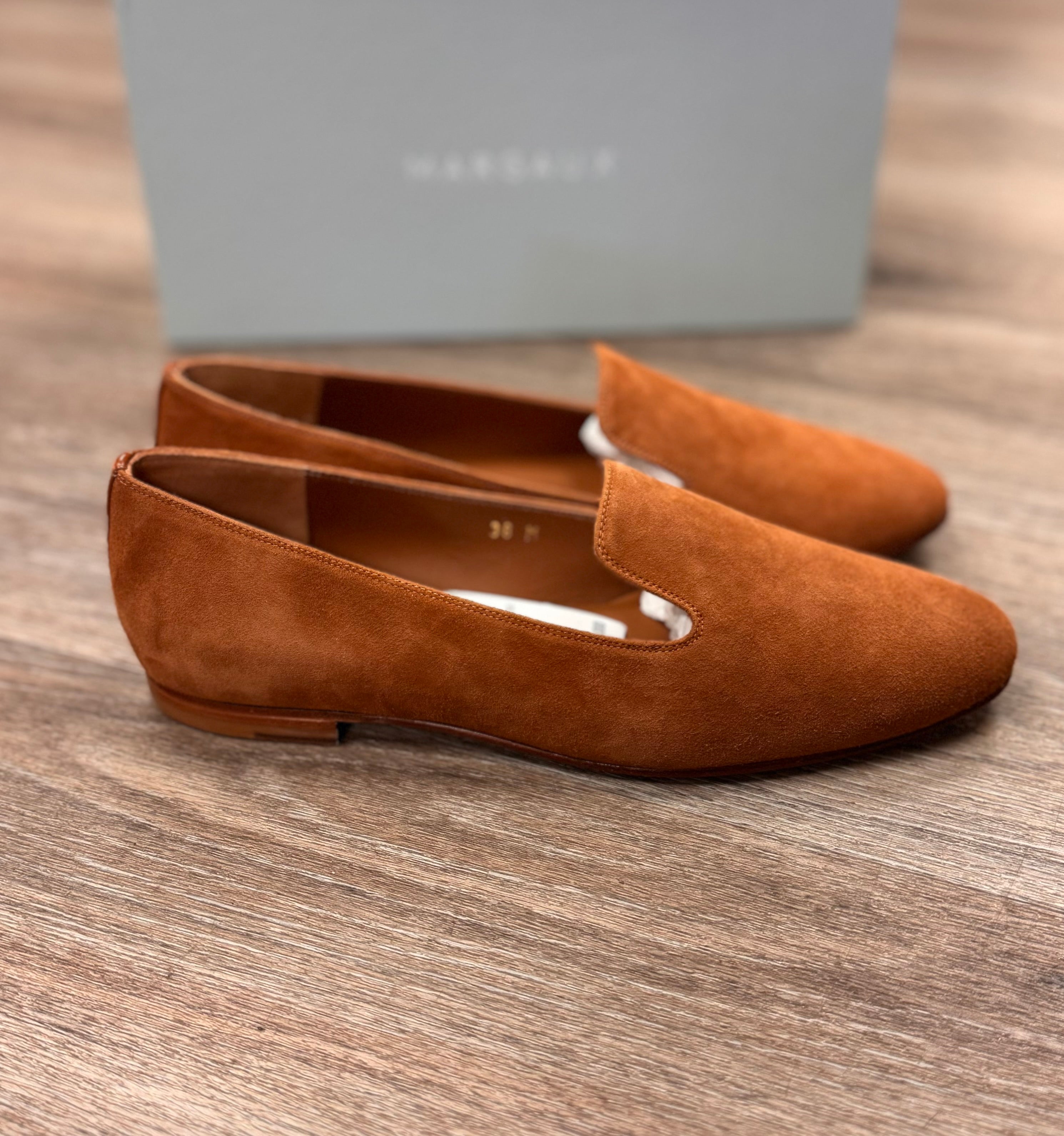 MARGAUX Brown Suede The Loafer Shoes Sz. 38 / 7 NEW!