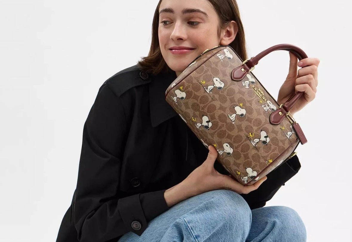 SOLD! COACH x Peanuts Rowan Satchel Signature Canvas Snoopy Bag NEW!
