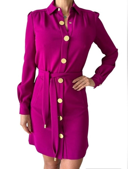 Diane Von Furstenberg Tunic Shirt Dress in Vibrant Berry Sz. 2