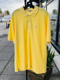 Vintage Y2K Men’s BURBERRY Yellow Short Sleeve Polo Shirt - Large