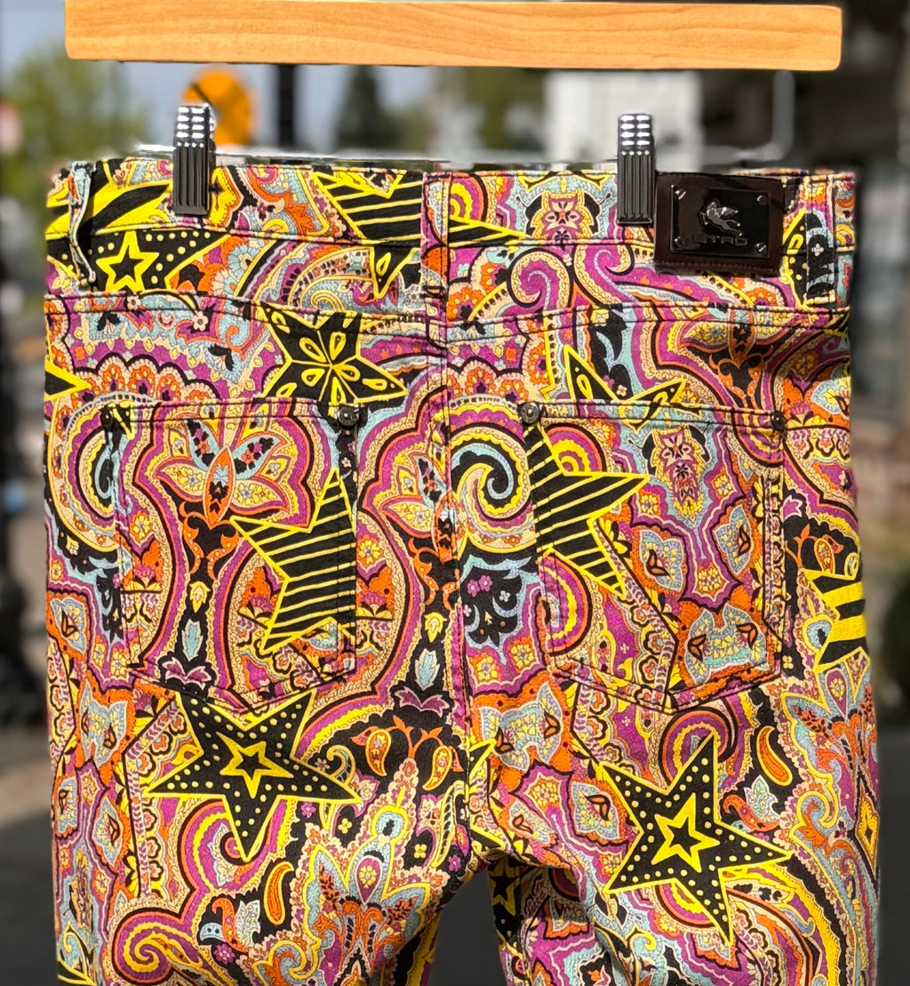 ETRO Multi-Color Rock Paisley Pants Sz. 29