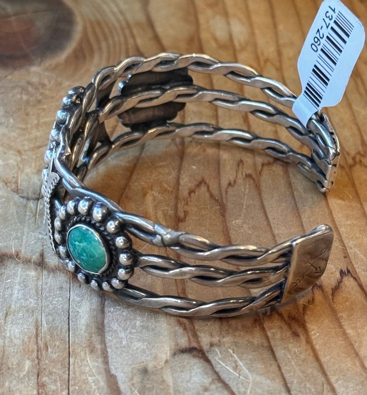 Native American Navajo Fred Harvey Era Sterling Silver Turquoise Cuff