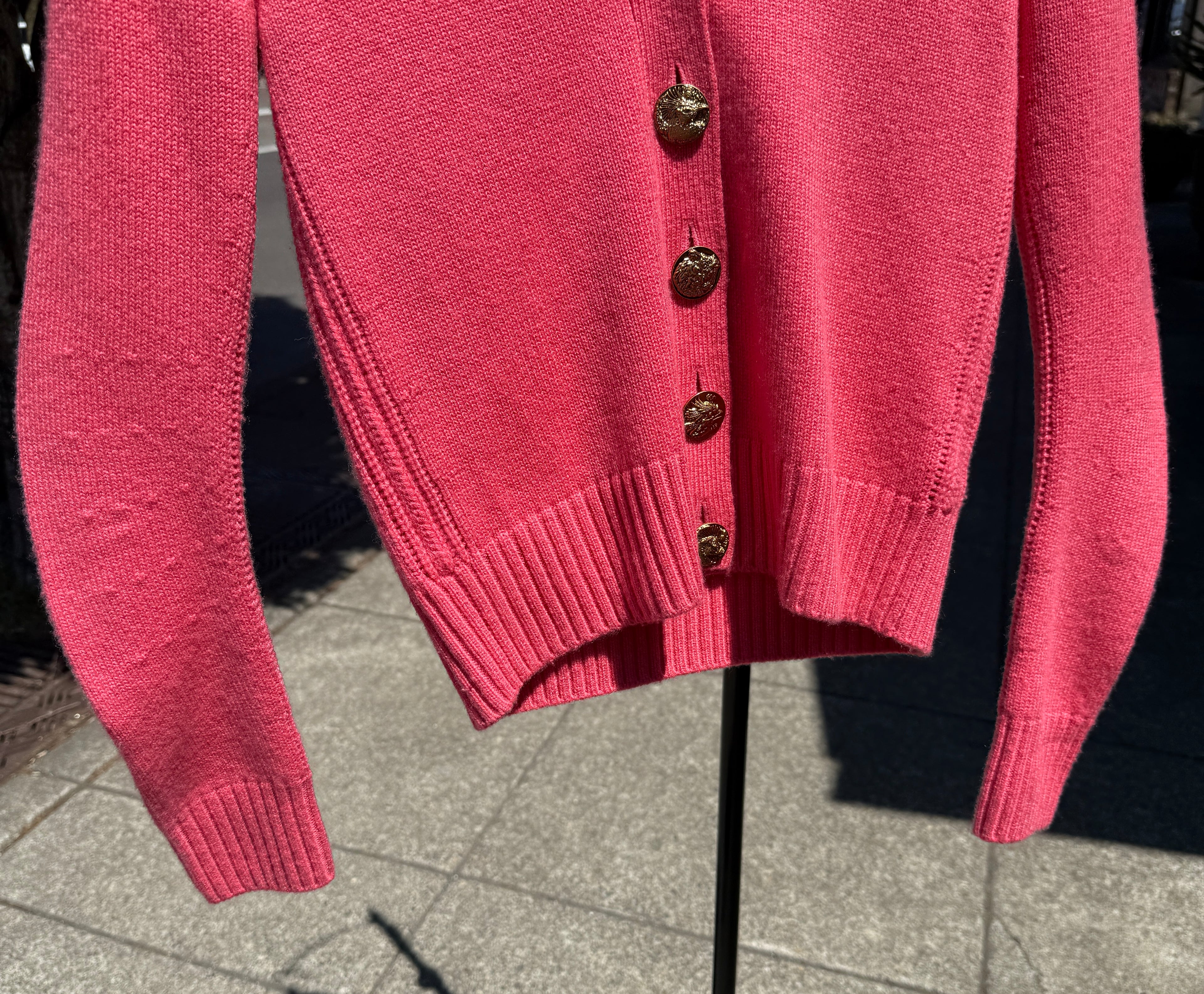 BURBERRY London England V-Neck Cardigan 100% Cashmere Small-P.