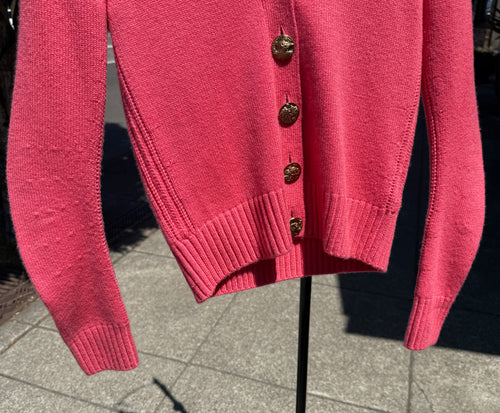 BURBERRY London England V-Neck Cardigan 100% Cashmere Small-P.
