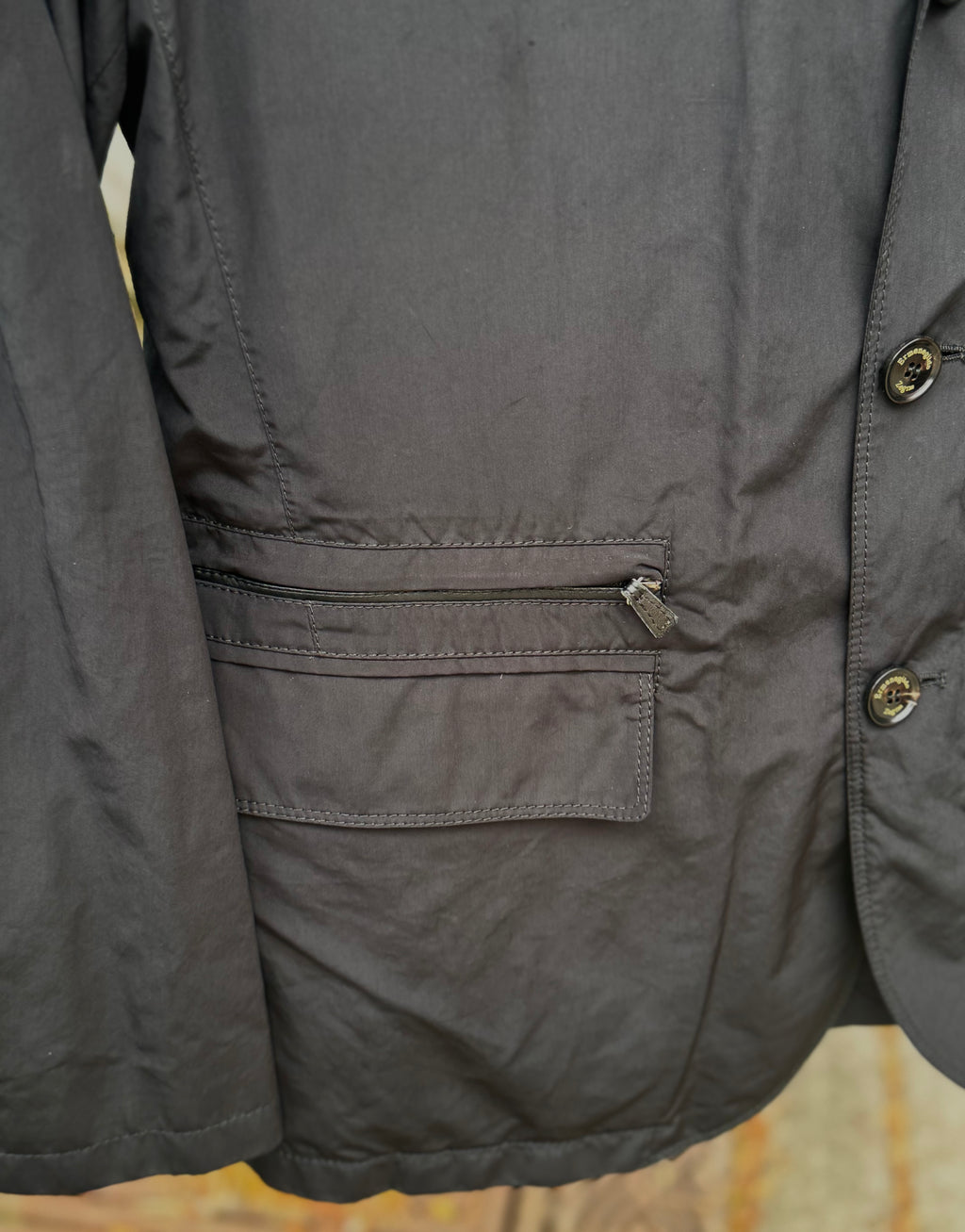 Ermenegildo Zegna Men’s Black Zip / Button Up Blazer Style Sport Jacket Large