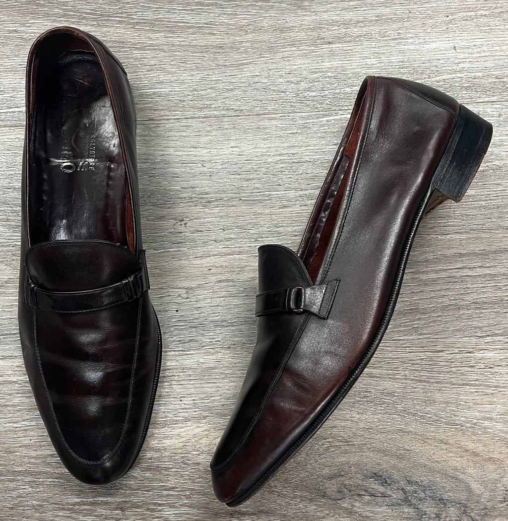 Vintage Men’s Salvatore Ferragamo Men’s Cognac Leather Loafers Sz. 12
