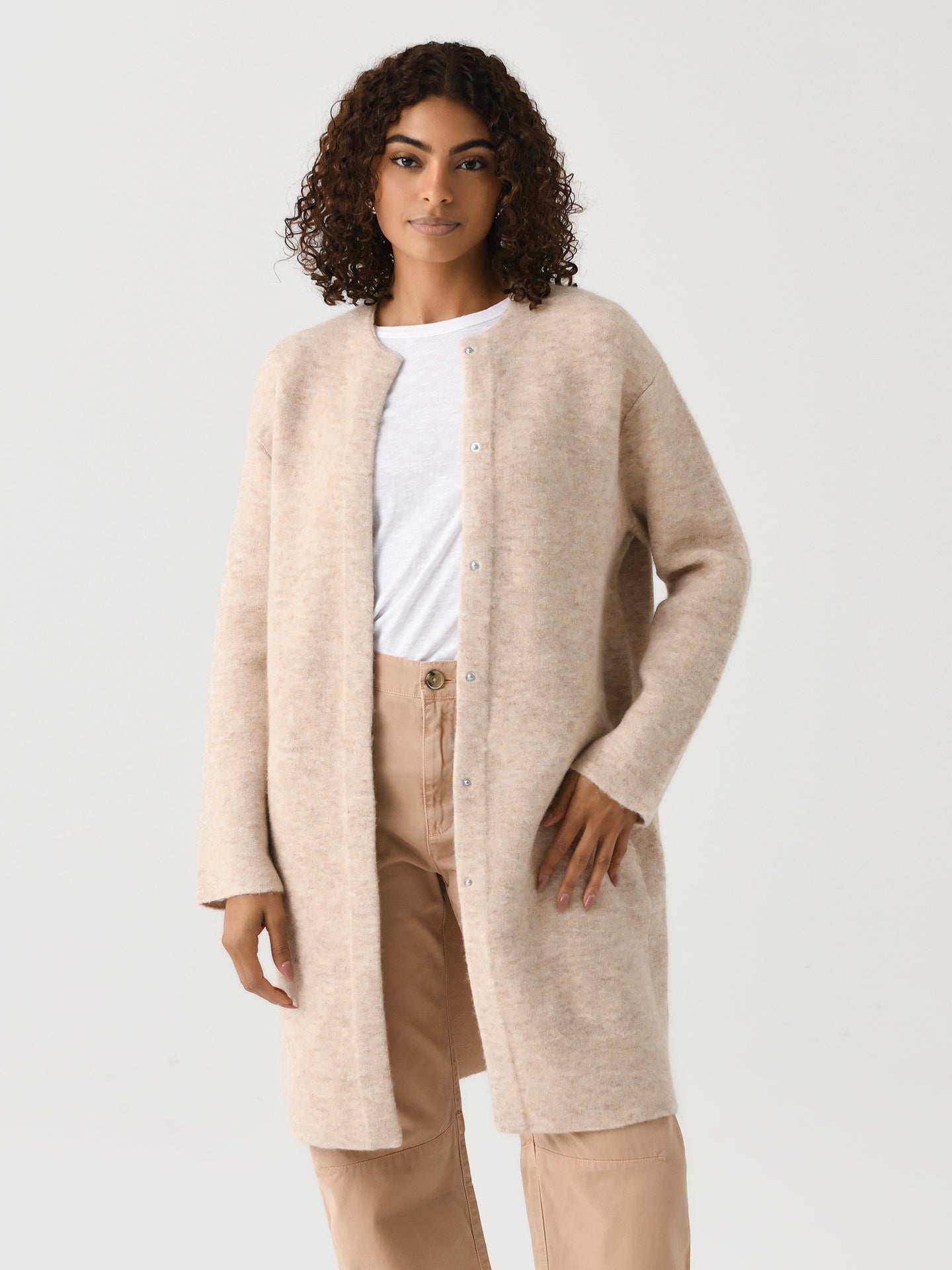 VINCE. Wool/Alpaca Blend Textured Soft Car Coat Duster Sweater - Large