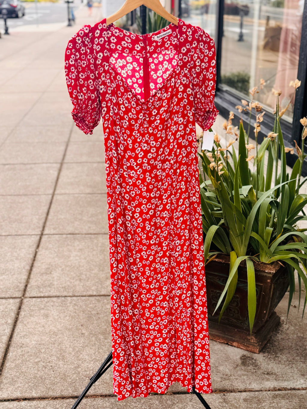 REFORMATION Red & White Floral Maxi Dress Sz. 12