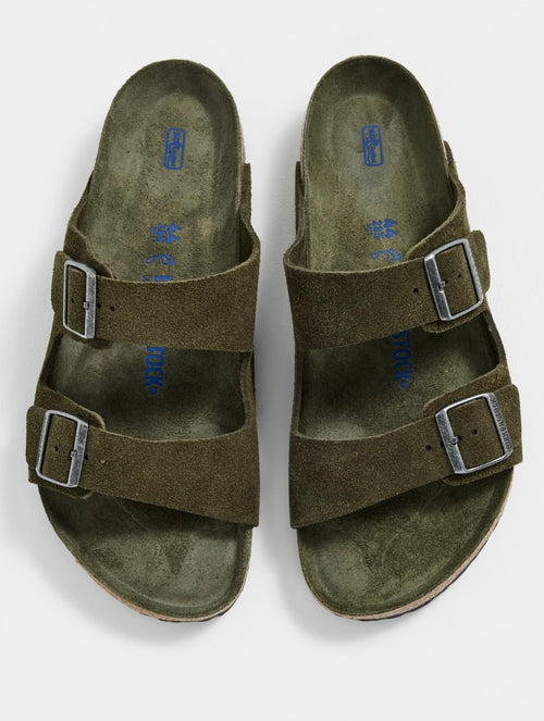 BIRKENSTOCK Green Suede Arizona Soft Footbed Sandals Sz. 38 NEW w/Box!
