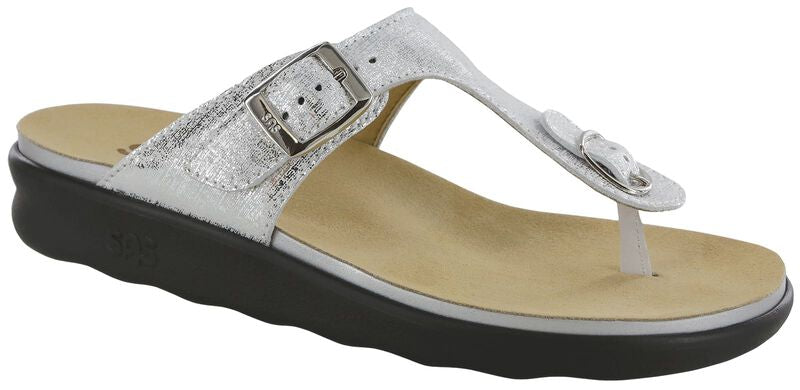 SAS Silver Thong Sanibel Sandals Sz. 11 NEW w/Box!