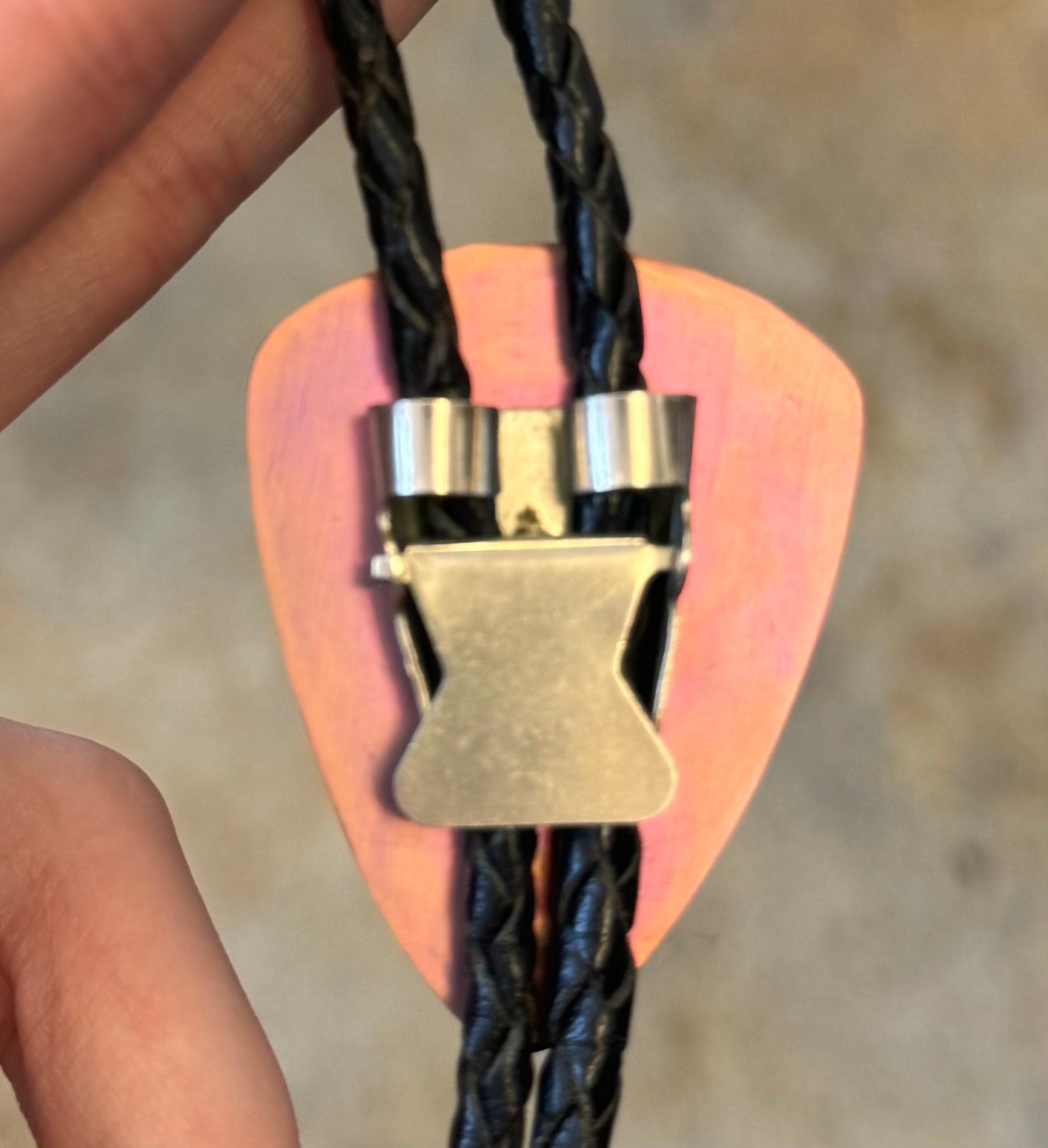 WALKERS ROCKERS Custom Engraved Anodized Patrica Walker Knives Bolo Tie