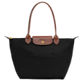 LONGCHAMP Medium Black Le Pliage Nylon Shoulder Tote Bag