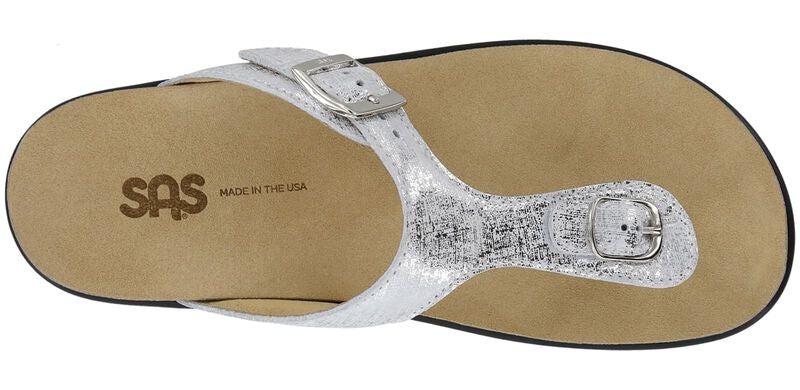 SAS Silver Thong Sanibel Sandals Sz. 11 NEW w/Box!