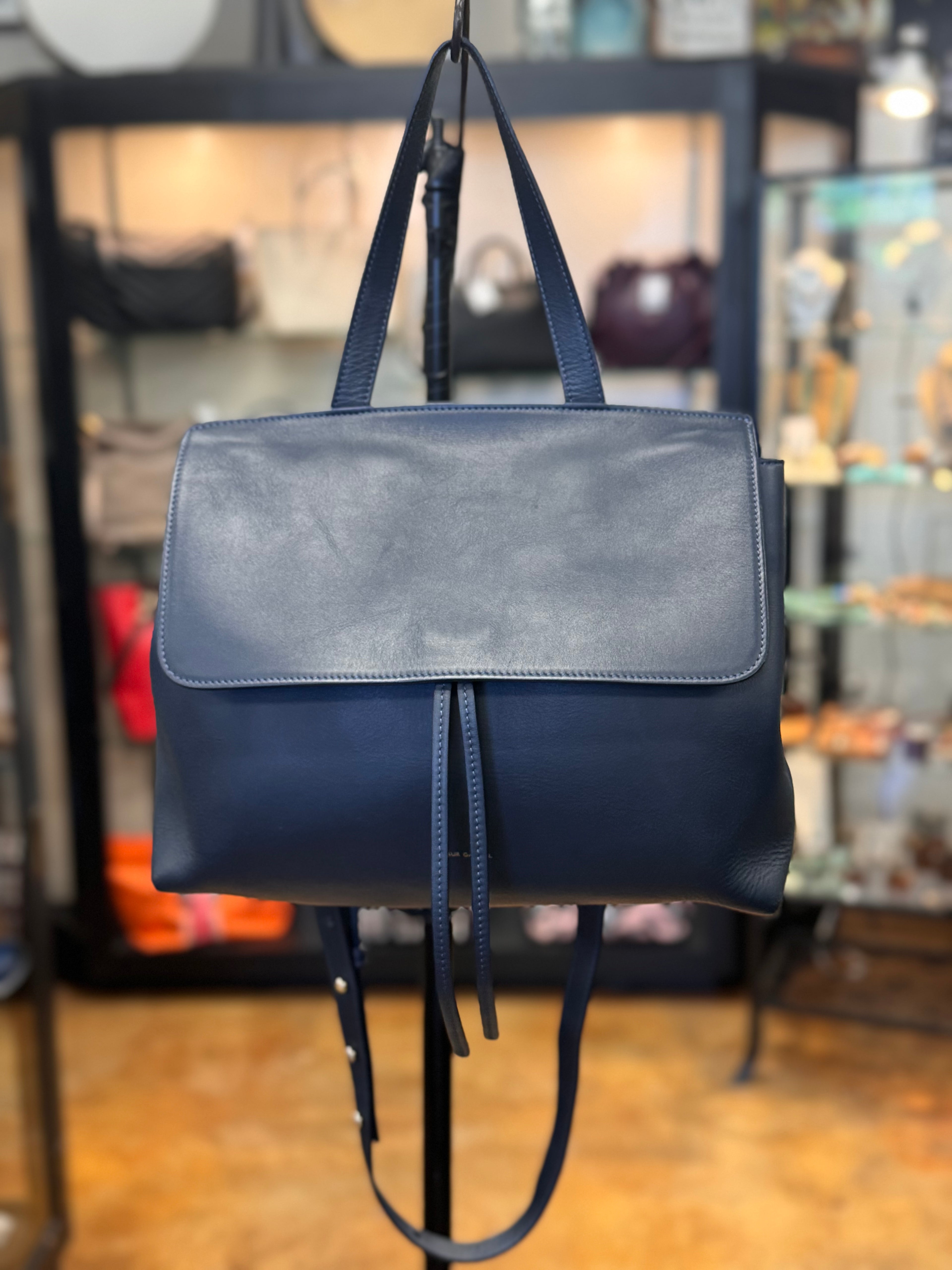 MANSUR GAVRIEL Navy Soft Lady Leather Satchel Bag
