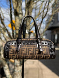 SOLD! Vintage Y2K FENDI Zucca Studded Leather & Canvas Bag