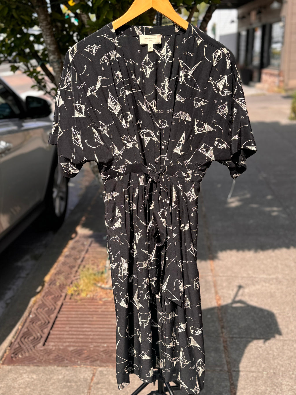 MOULINETTE SOEURS Black & Cream ‘Many Folds Dress’ (Rare) Sz. 4