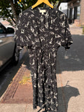 MOULINETTE SOEURS Black & Cream ‘Many Folds Dress’ (Rare) Sz. 4