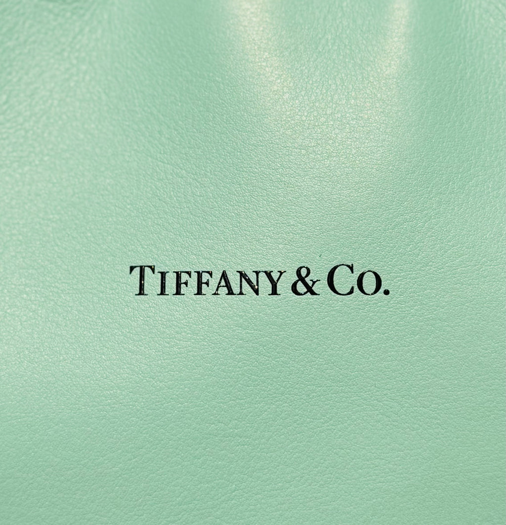 TIFFANY & CO. Turquoise Mini Leather Shopping Hand Bag