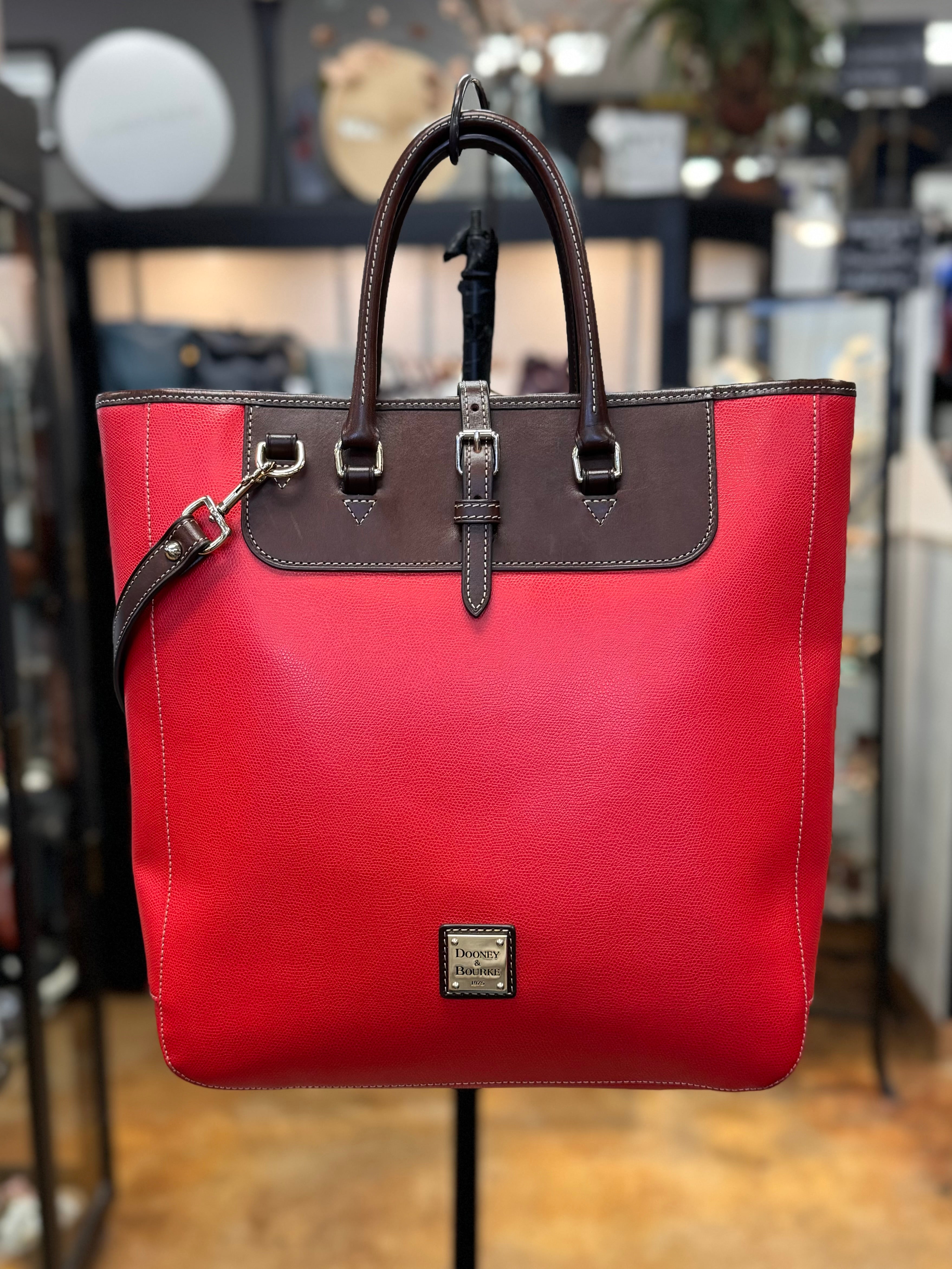 DOONEY & BOURKE Red Leather Claremondt Editors Tote