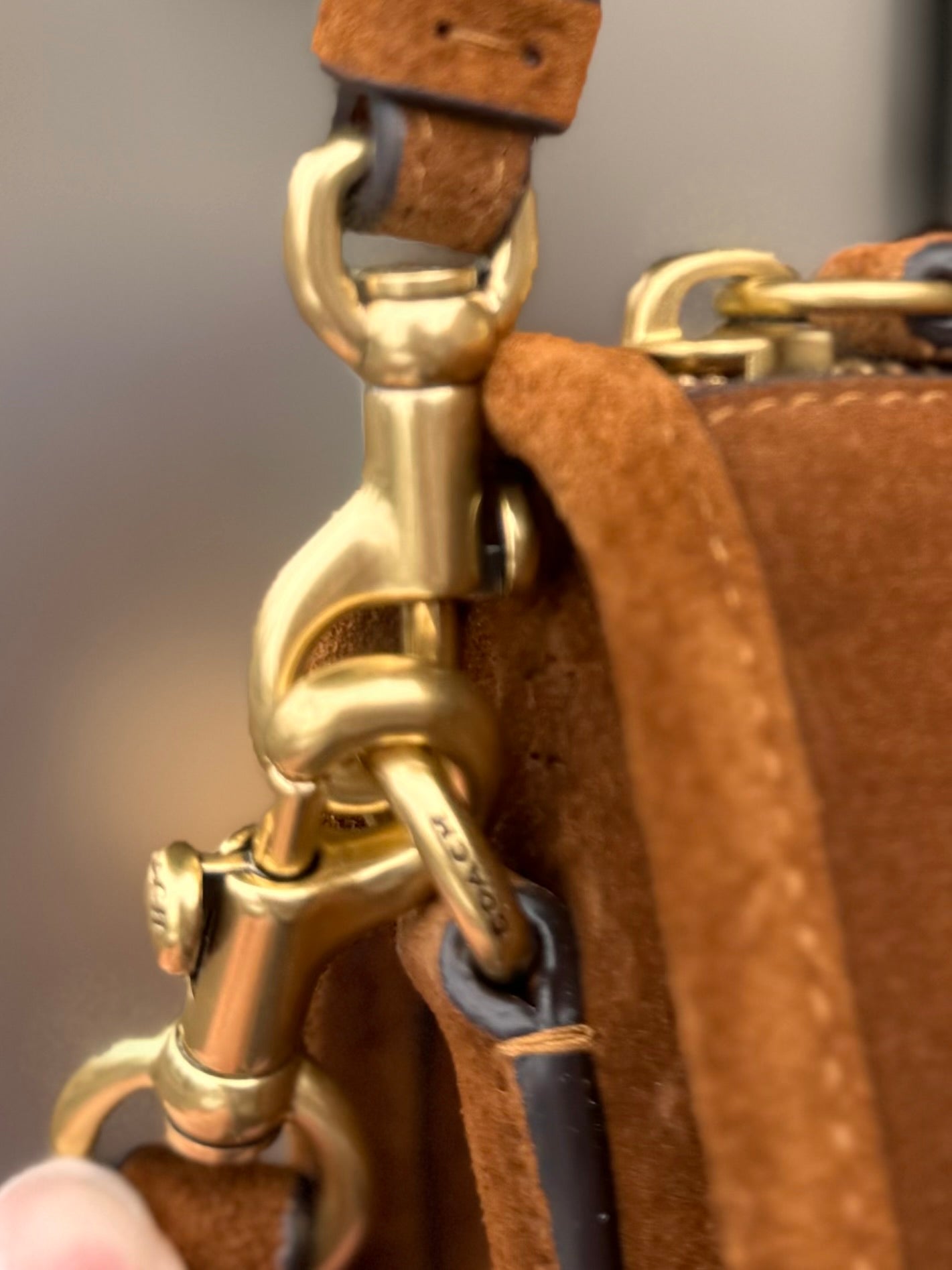 COACH Brown Waverly Suede Convertible Crossbody Bag