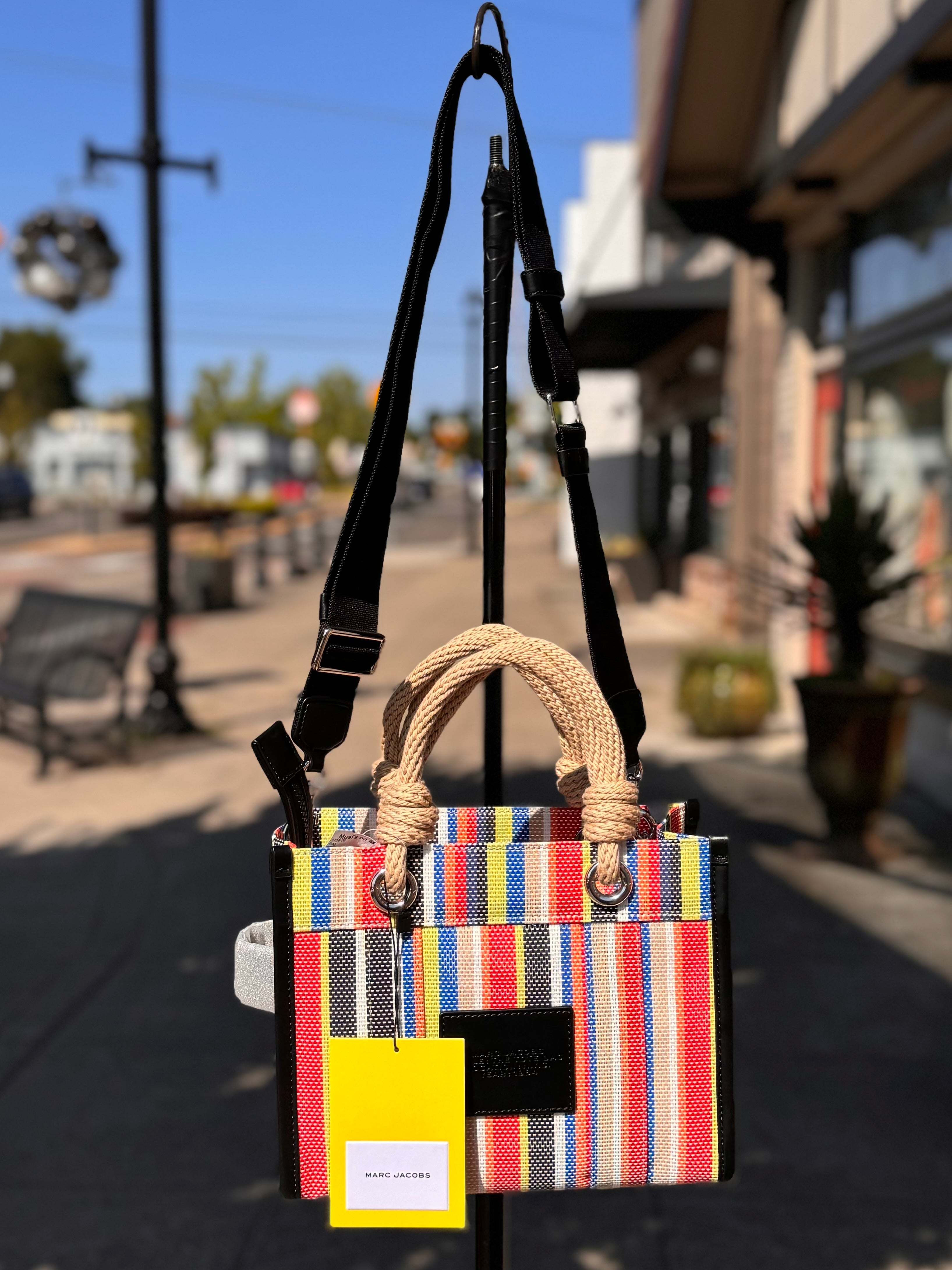 MARC JACOBS The Stripe Mesh Small Tote Bag
