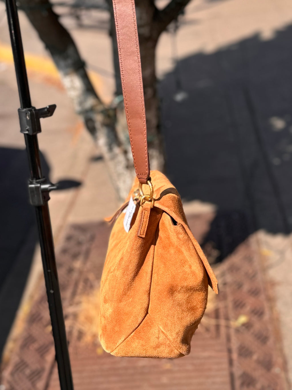 rag & bone Tan Suede Blake Convertible Flap Handbag