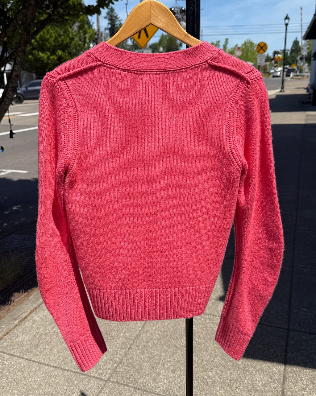 BURBERRY London England V-Neck Cardigan 100% Cashmere Small-P.